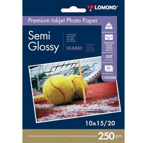 Фотобумага ПРЕМИУМ для стр.печати LOMOND 250 г / м2 односторонняя Semi-Glossy Warm 10х15см (20л)