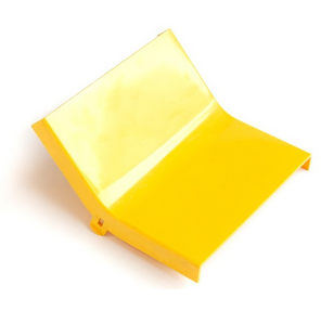 Крышка внутреннего изгиба 45° оптического лотка 120 мм,  желтая