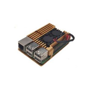 Корпус ACD  Gold Metal Aluminum Case with Double Fans for Raspberry Pi 4B