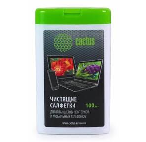 Салфетки Cactus CS-T1005 для планшетов и смартфонов малая туба 100шт влажных