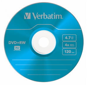 Диск DVD+RW 4.7ГБ 4x Verbatim 43297 "DataLifePlus" Slim цветные  (5шт. / уп.)
