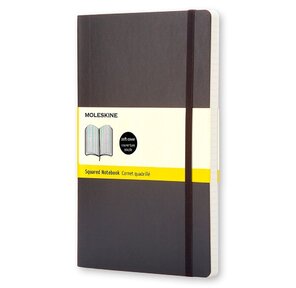 Блокнот Moleskine CLASSIC SOFT QP617 130х210мм 192стр. клетка мягкая обложка фиксирующая резинка черный