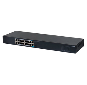 DAHUA DH-SG1016 16-портовый гигабитный неуправляемый коммутатор,  16xRJ45 1Gb,  коммутация 32 Гбит / с,  MAC-таблица 8К,  металл