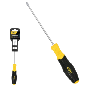 Шлицевая отвертка Deli DL6361501N 6х150мм сталь Cr-V,  двухкомпонентная прорезиненная рукоять