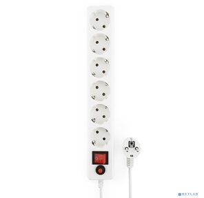 Гарнизон Сетевой фильтр ECL-6-W-5 6р,  10А,  5м,  ур.защиты 4,  белый,  пакет  (22430)