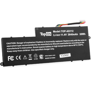 Батарея для ноутбука TopON TOP-AS112 11.4V 2640mAh литиево-ионная Acer Aspire V5-122P,  V5-132,  V5-132P,  E3-112  (103184)
