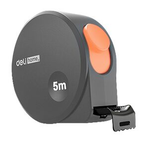 Рулетка ";Home Series Gray"; Deli HT8519C  5м х 19мм,  эксклюзивный дизайн,  корпус - высококачественный софттач пластик
