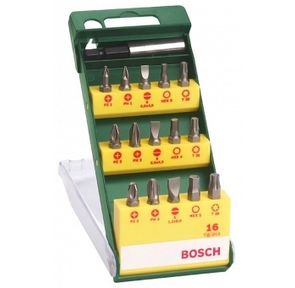 Набор Bosch 2607019453 15 бит + универсальный держатель