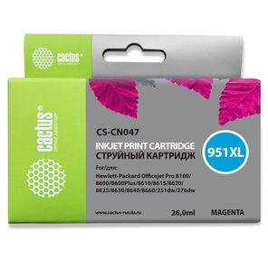 Картридж струйный Cactus CS-CN047 №951 пурпурный для OfficeJet Pro 8100 /  8600