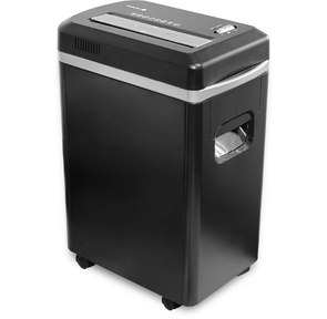 Шредер Heleos УМ22-5 черный  (секр.P-5) фрагменты 10лист. 22лтр. скрепки скобы пл.карты CD