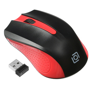 Мышь Oklick 485MW черный / красный оптическая  (1200dpi) беспроводная USB  (2but)