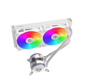 Жидкостная система охлаждения i240-W,  Pump dimensions: L70*W70*H52.4 mmPump speed: 3200RPM±10%Pump bearing: ceramic bearing Water bloack dimensions: 275*120*27mmInterlocking fan dimensions: 120*120*25mmVoltage: DC 12VCurrent: 0.2A±10%Fan speed: 800-1800RPM±10%Airflow: 31.18-80