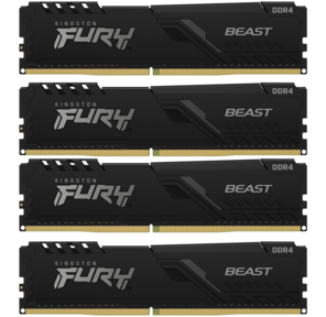 Память оперативная Kingston DRAM 128GB 3200MHz DDR4 CL16 DIMM  (Kit of 4) FURY Beast Black EAN: 740617319811