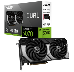 Видеокарта Asus PCI-E 5.0 DUAL-RTX5070-O12G NVIDIA GeForce RTX 5070 12Gb 192bit GDDR7 2542 / 28000 HDMIx2 DPx3 HDCP Ret