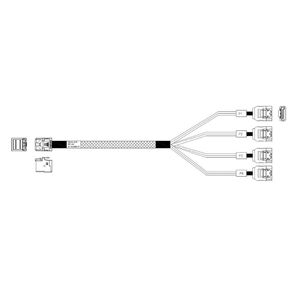 Кабель Amphenol RHS36-4395,    HDmSAS SFF8643 -to- 4*SATA,  Crossover,  75cm