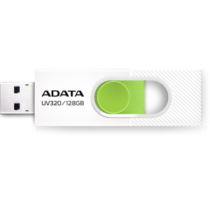 Флеш накопитель 128GB A-DATA UV320,  USB 3.2,  белый / зеленый