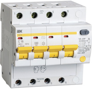 Iek MAD10-4-016-C-030 Диф.автомат АД14 4Р 16А  30мА ИЭК