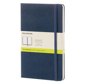 Блокнот Moleskine CLASSIC QP062B20 Large 130х210мм 240стр. нелинованный твердая обложка фиксирующая резинка синий сапфир