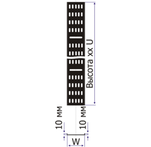 Вертикальный кабельный лоток TWT (TWT-CB-CTR-42U-2 ) для шкафов 42U. шириной 200 мм. черный