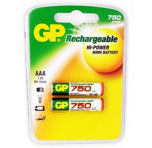 GP Rechargeable NiMH 75AAAHC 750mAh AAA  (2шт. уп)