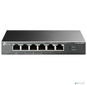 TP-Link TL-SG1006PP,  Настольный коммутатор с 6 гигабитными портами  (3 порта PoE+,  1 порт PoE++),  802.3af / at / bt 3-го типа,  бюджет PoE — 64 Вт,  стальной настольный корпус