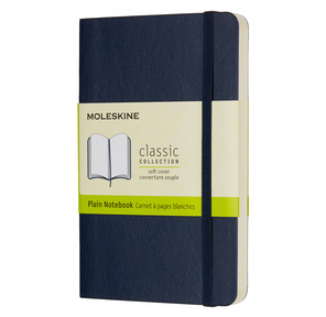 Блокнот Moleskine CLASSIC SOFT QP613B20 Pocket 90x140мм 192стр. нелинованный мягкая обложка фиксирующая резинка синий сапфир