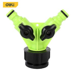 Распределитель поливочный двухканальный Deli DL8797 1";-3 / 4";,  внутренняя резьба,  2 вентиля,  ударопрочный пластик