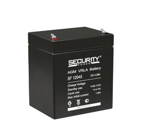 Аккумуляторная батарея Delta  (Security Force) SF 12045 напряжение 12В,  емкость 4, 5Ач,  клемма F1  (ДхШхВ: 90х70х101мм Полная высота 107мм;Кол-во элементов 6; Срок службы 3-5лет; Гарантия 1год)