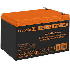 Exegate EX285661RUS Аккумуляторная батарея ExeGate HRL 12-12  (12V 12Ah 1251W,  клеммы F2)