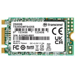 Transcend SSD 425S,  250GB,  M.2 (22x42mm),  SATA3,  3D TLC,  R / W 500 / 330MB / s,  IOPs 40 000 / 75 000,  TBW 90,  DWPD 0.3  (3 года)
