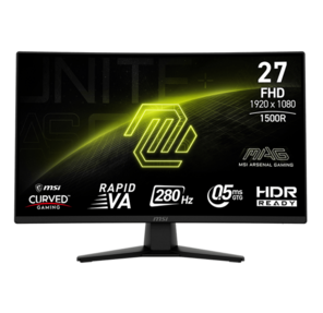 MSI MAG 274CXF 27" 16:9 FHD (1920x1080) VA Curve 1500R, 1ms (MPRT), 3000:1, 100M:1, 300nit, 178 / 178, 2xHDMI 2.0, 1xDP 1.2,  Tilt, VESA, 280HZ, Black, 1y war-ty