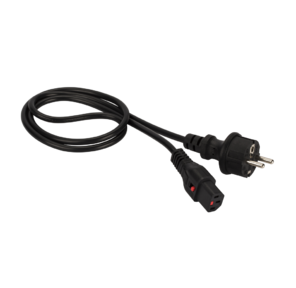 Шнур питания с блокировкой C13-Schuko прямая,  3х0.75,  220В,  10А,  черный,  5 метров