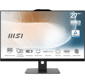 MSI Pro Modern AM272P 12M AiO 27" FHD  (1920x1080)IPS AG Non-touch,  Core i5-1240P  (1.7GHz),  16Gb DDR4 (8*2),  512GB SSD M.2,  Intel UHD,  WiFi,  BT,  camera,  WirelessKB&mouse Eng / Rus,  Win11Pro Rus, 1y
