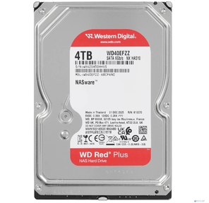 Жесткий диск /  HDD WD SATA3 4Tb NAS Red Plus 5400 128Mb 1 year warranty  (replacement WD40EFZX,  WD40EFAX)