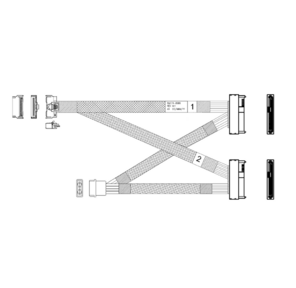 Кабель Amphenol RMC74-8986 Cable MCIO x8 74P  (прямой)  -TO-  2* U.2  (SFF-8639)  ,  85 Ohm,  PCIe Gen 5,  L:80cm