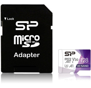Флеш карта microSD 128GB Silicon Power Superior Pro A1 microSDXC Class 10 UHS-I U3 Colorful 100 / 80 Mb / s  (SD адаптер)