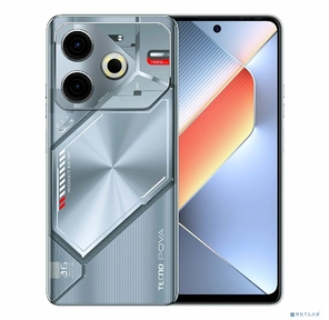 LI6 POVA 6 Neo 128+8 Starry Silver,  6.78" Asahi Glass,  20:9,  2460 x 1080 Mpix,  2.2GHz,  8 Core,  8GB RAM,  128GB,  up to 1TB flash,  50Мп+AI / 8Мп,  2 Sim,  4G,  BT v5.3,  WiFi 802.11 b / g / n,  GPS / AGPS,  GLONASS,  NFC,  Type-C,  7000mAh,  Android 14,  225g,  168, 61 ммx76.61 ммx9, 23 мм