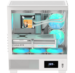 Корпус Formula V Line Crystal E1 White,  ATX,  TYPE-C*1,  USB3.0*2,  Switch Display Panel
