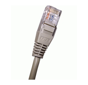 Патч-корд 2-х парный TWT UTP кат.5e,  с заливными колпачками,  3.0 м,  серый