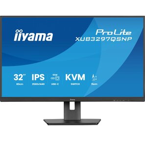 Монитор Iiyama 32" ProLite XUB3297QSNP-B1 черный IPS LED 1ms 16:9 HDMI M / M матовая HAS Piv 1000:1 350cd 178гр / 178гр 2560x1440 100Hz DP Quad 2K  (1440p) USB 9.5кг