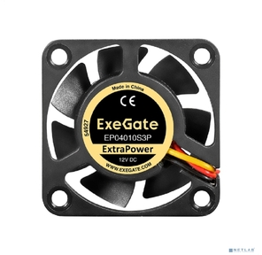 Вентилятор 12В DC ExeGate ExtraPower EP04010S3P  (40x40x10 мм,  Sleeve bearing  (подшипник скольжения),  3pin,  7500RPM,  36dBA)