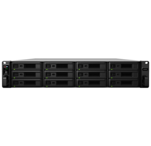 Synology Rack 2U Unified DualCont Array  (QC2, 4GhzCPU / 8Gbupto64 / 2x1GbE+1x10GbERJ45 (+1xExpSlot) per contr)NoHDD (upto12 2, 5" / 3, 5"SASupto36with 2xRXD1219SAS), RAIDBasic, JBOD, 0, 1, 5, 6, 10, F1 / 2xRPS / norail / 5YW