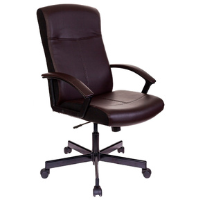 Кресло руководителя Бюрократ DOMINUS коричневый / черный эко.кожа крестовина металл