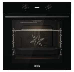 Встраиваемые электрические духовки Korting /  60 см,  встраиваемый духовой шкаф,  77 л,  очистка паром,  10 режимов,  черный цвет