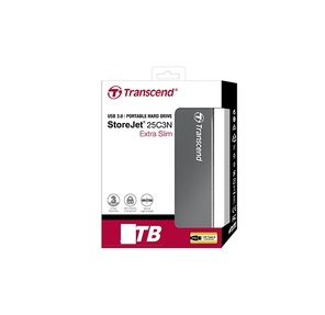Внешний жесткий диск 1TB Transcend StoreJet 25C3,  2.5",  USB 3.0,  тонкий, стальной серый