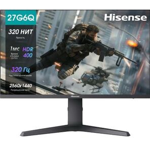 Монитор Hisense 27" 27G6Q PRO,  2560x1440,  16:9,  IPS,  1ms,  320cd,  320Hz,  HDMI,  DP