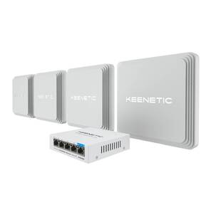Keenetic KN-KIT-012 Orbiter Pro 4-Pack + PoE+ switch 5 bundle