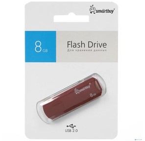 Smartbuy USB Drive 8GB CLUE Burgundy  (SB8GBCLU-BG) UFD 2.0