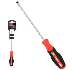 Шлицевая DL3441 SL3x100мм сталь S2,  матовый стержень,  двухкомпонентная прорезиненная рукоять