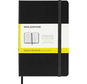Блокнот Moleskine CLASSIC MM712 Pocket 90x140мм 192стр. клетка твердая обложка фиксирующая резинка черный